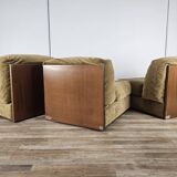 Three fabric lounge chairs 70s