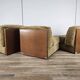 Trois fauteuils lounge en tissu années 70