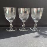 3 Water glasses – Blown and cut crystal