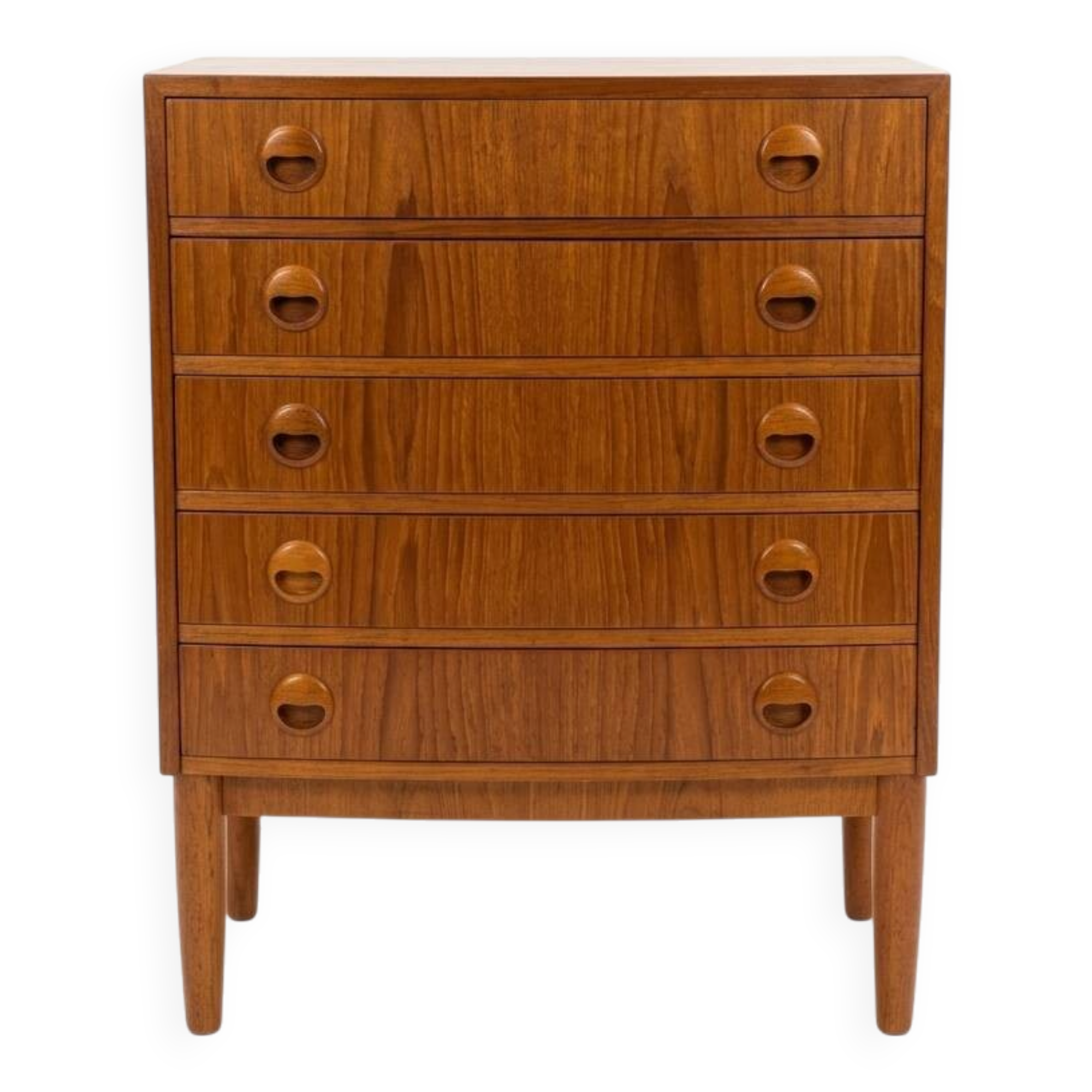 Scandinavian curved teak commode, Kai Kristiansen, 1960