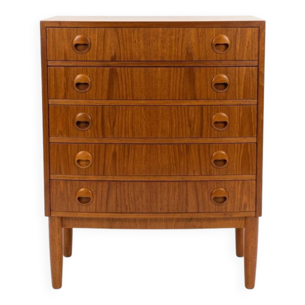 Commode scandinave galbée en teck, Kai Kristiansen, 1960