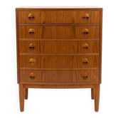 Commode scandinave galbée en teck, Kai Kristiansen, 1960
