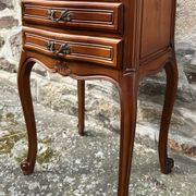 Pair of Louis XV style bedside tables, wood, vintage, early 20th century.