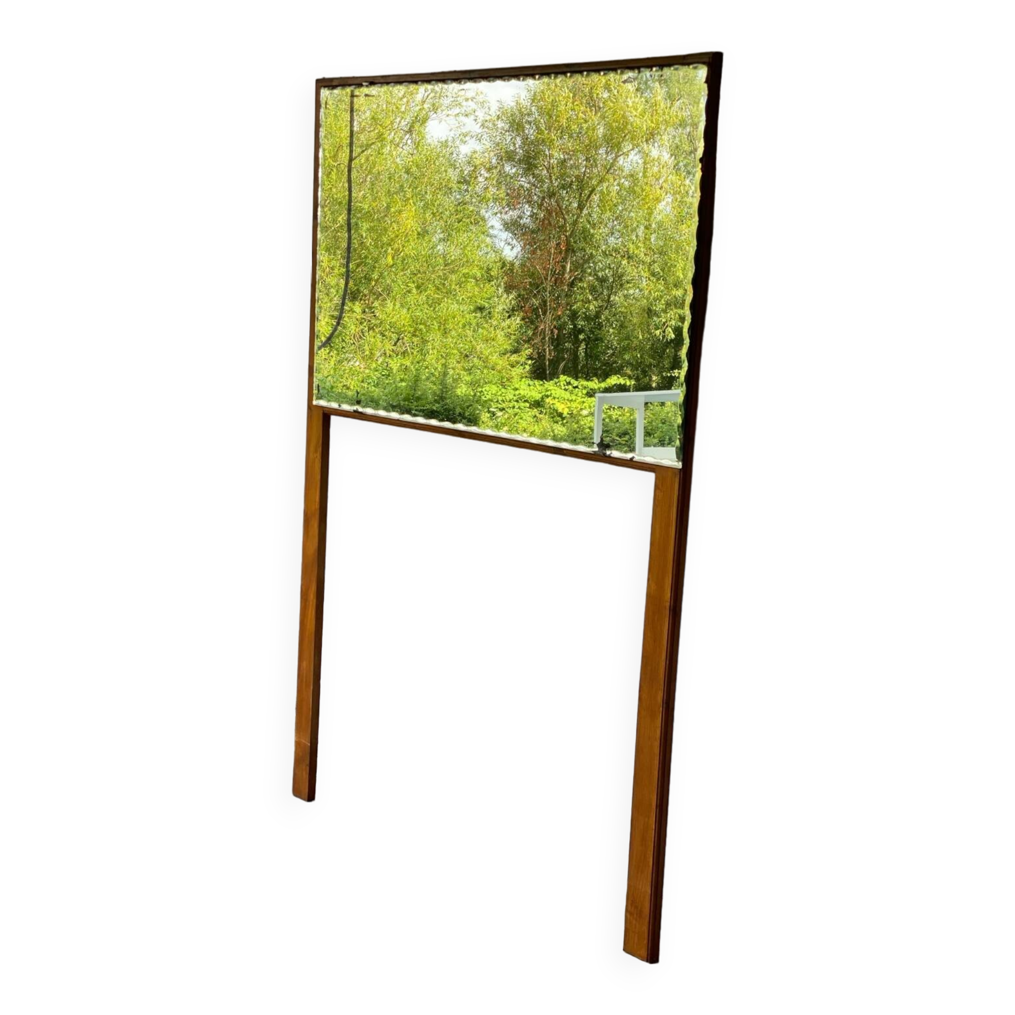 Vintage 1960s solid wood standing mirror