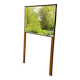 Vintage 1960s solid wood standing mirror