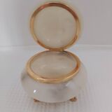 Ivory-colored alabaster box on feet