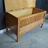 1960 vintage rattan bench box
