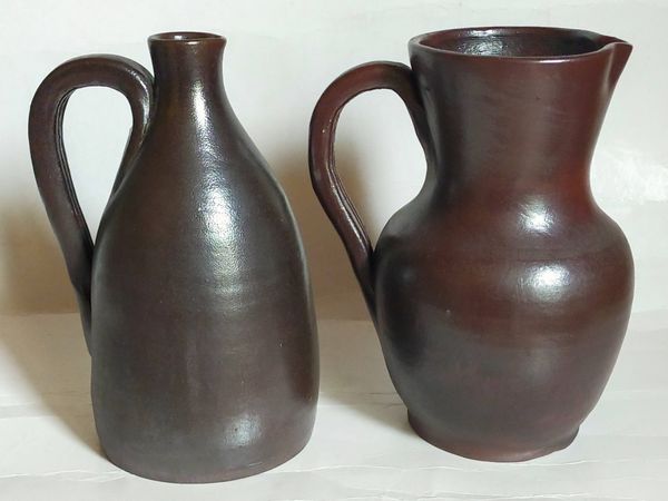 Duo de poteries de Jean Dubost en grès de Noron vintages