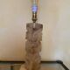 Carved onyx lamp – Pre-Columbian/Aztec style – Vintage