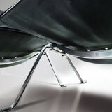 Black Leather Vintage Poul Kjaerholm PK22s for E. Kold Christensen 1960s