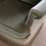 Sofa 2 places green velvet