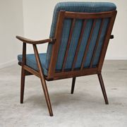 Pair of blue boomerang armchairs by Antonin Suman for Ton (Thonet) 1960