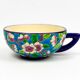 Cup and saucer "apple blossom" D188, Longwy enamels, 1930