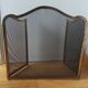 Fire screen, three-panel fireplace screen.