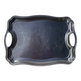Rectangular silver metal tray 1970