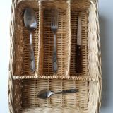 Wicker basket for cutlery