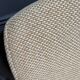 vintage tubular metal chrome office chair with patterned fabric.
