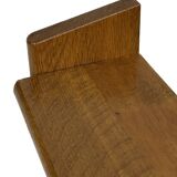 Vintage solid wooden wall rack with 3 shelves 70s oak rack