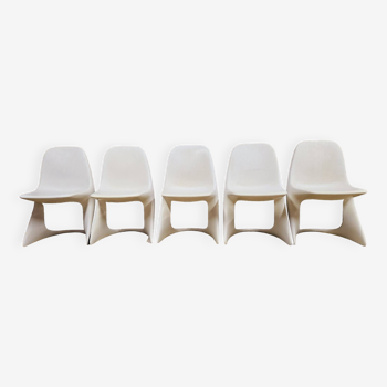 Set of 5 "Casalino" chairs by Alexander Begge for Casala, 1970.