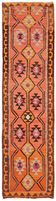 Turkish Handwoven Vintage Herki Kilim 95 cm x 326 cm