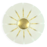 Very Large Space Age Glass & Brass Ceiling Light from Limburg, Germany, 70s