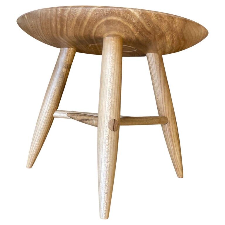 Stool in elm by Ralph Ribour