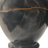 Vintage 1970s Italian Black Marble Vase – Natural Ochre Veining Accent