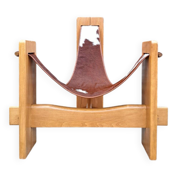 Vintage tripod armchair, designer seat