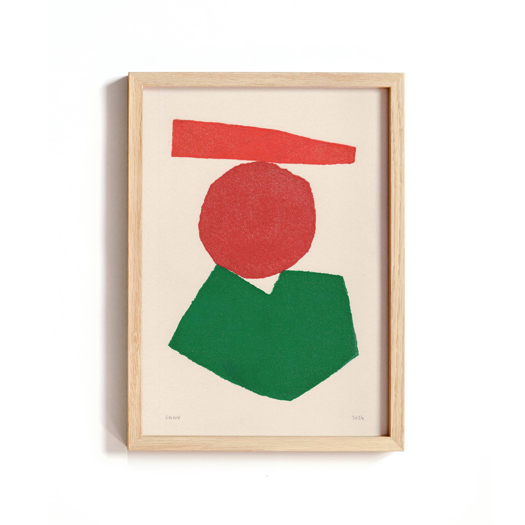 Contemporary abstract painting on paper - signed Eawy