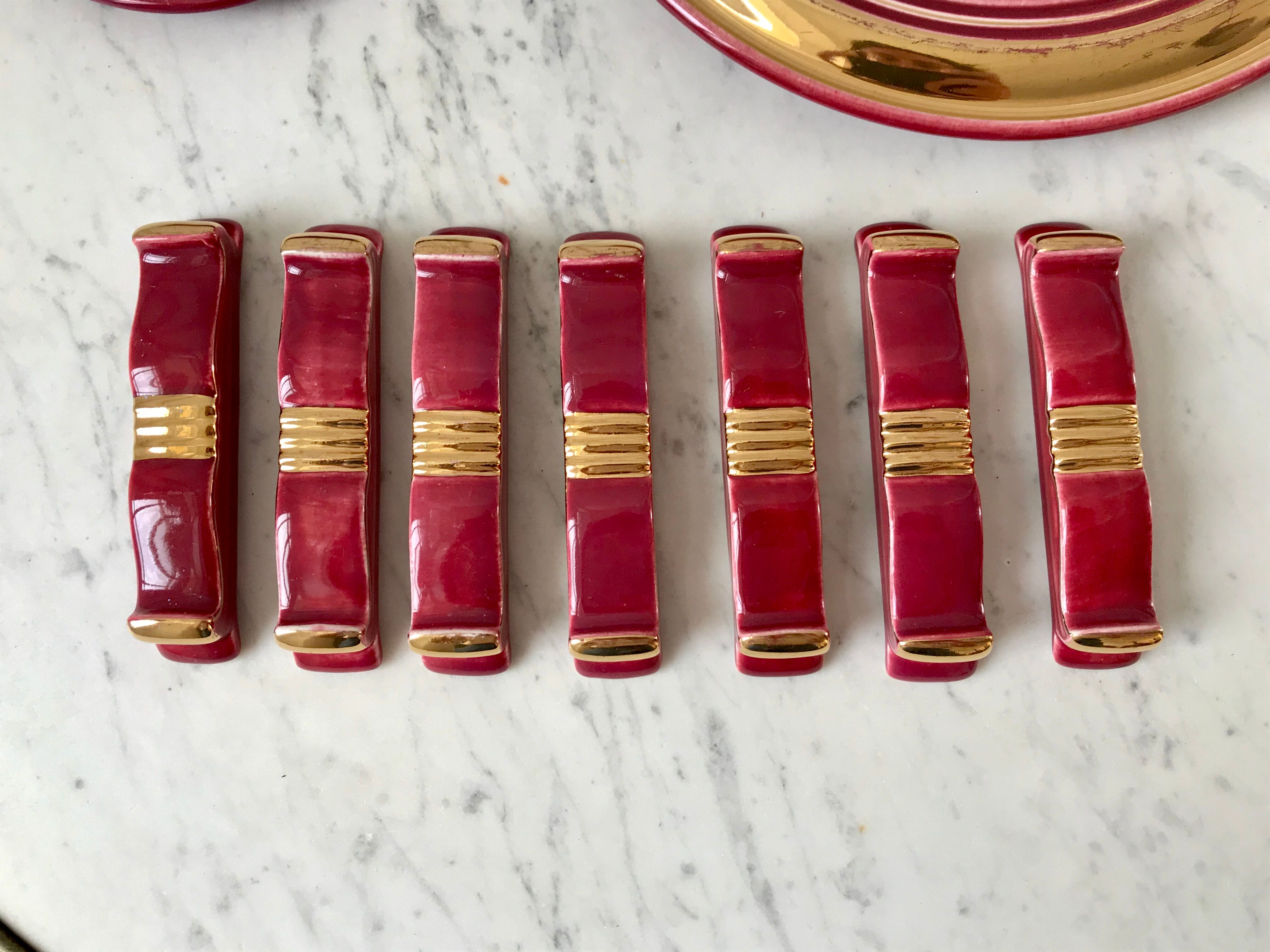 Art Deco set wine lees color 30s