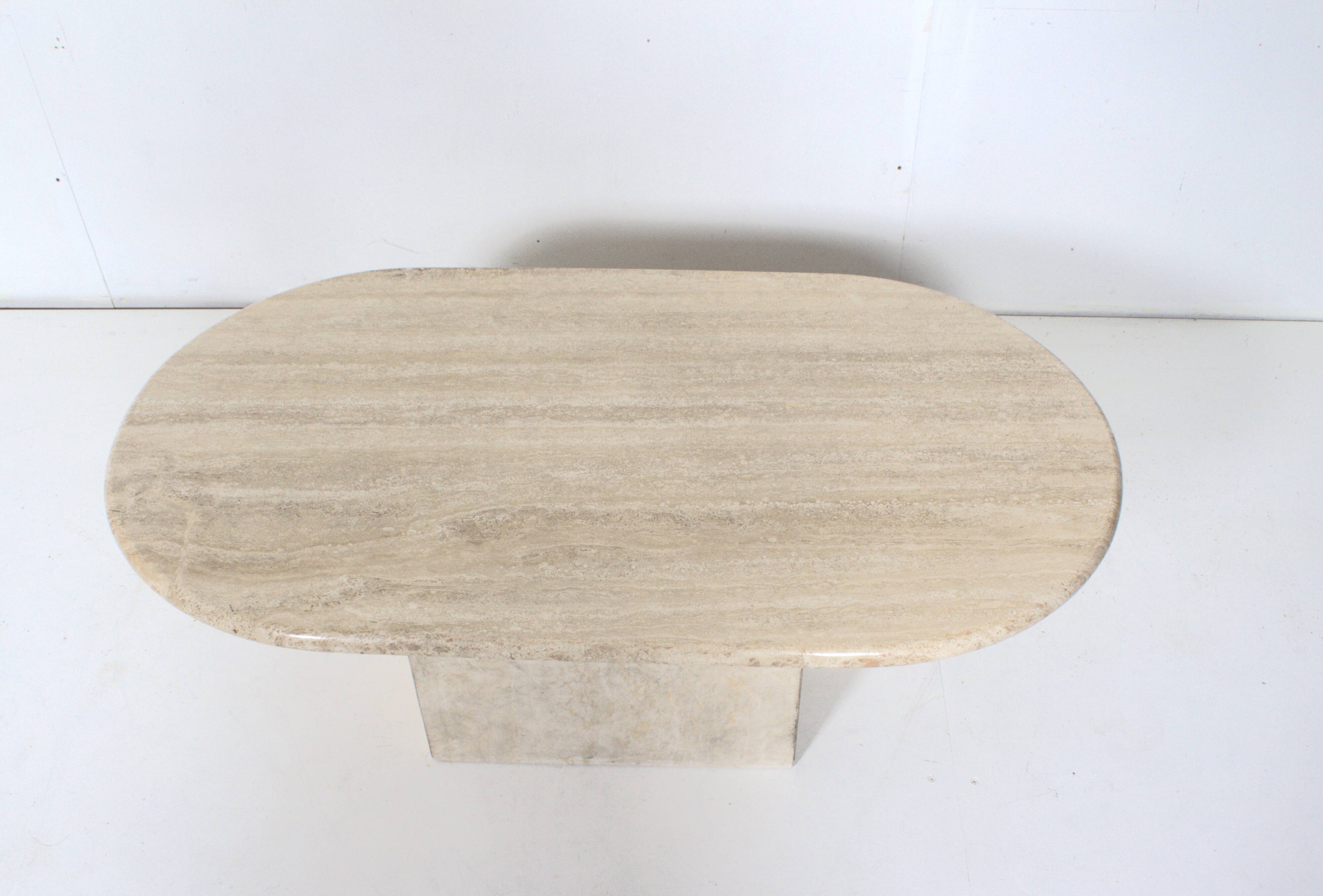 Medium Oval Travertine Coffee Table