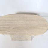 Table basse ovale en travertin taille moyenne
