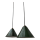 Pair of industrial hanging lamps