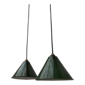 Pair of industrial hanging lamps