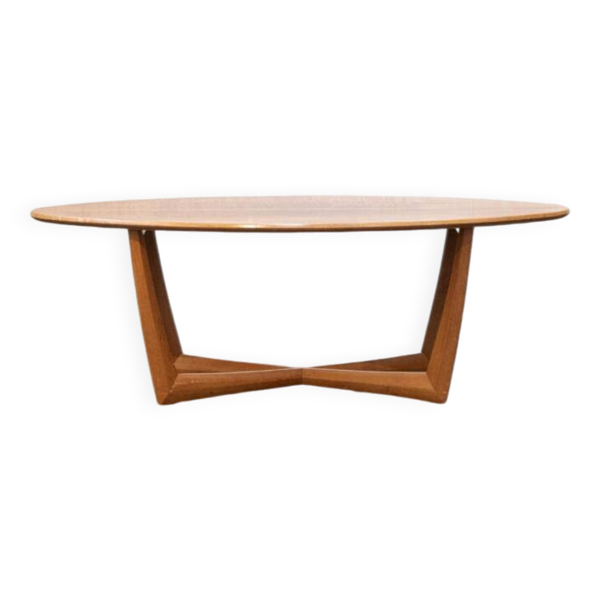 Oval teak coffee table