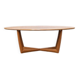 Oval teak coffee table