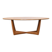 Oval teak coffee table