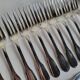12 Christofle Versailles model cake forks in silver-plated metal.
