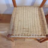 4 chaises en bois et corde