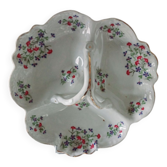 Plateau apéritifs céramique Limoges,  34cmx34cm, année 1960