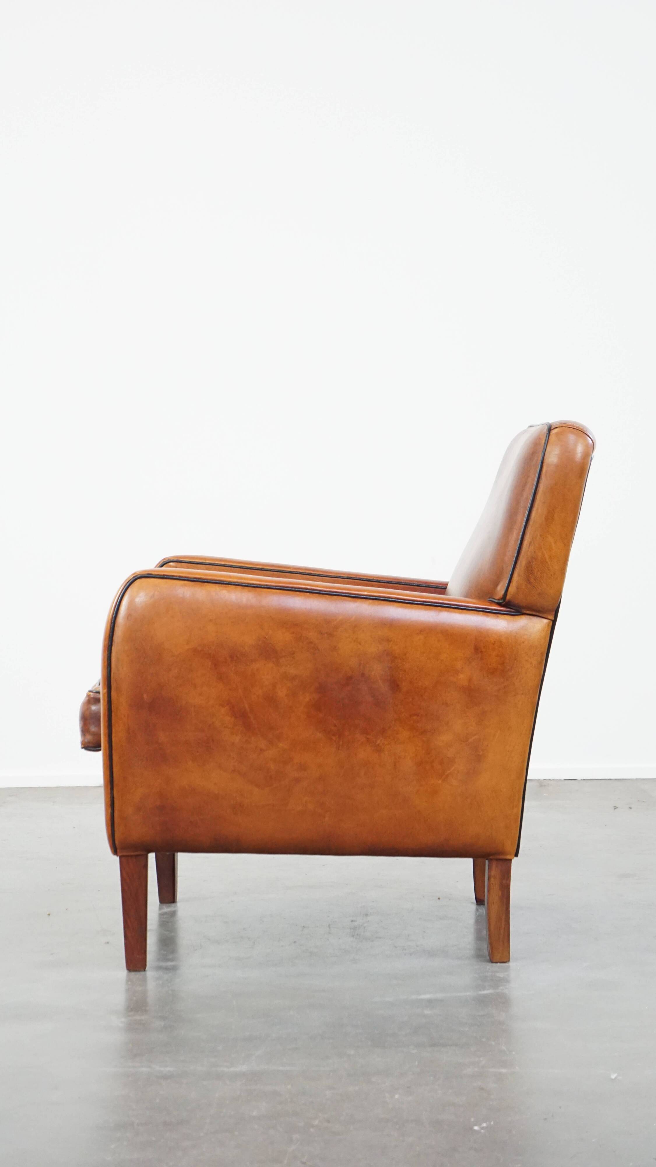 Sheepskin leather armchair