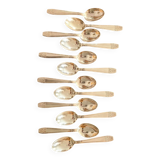 12 large solid silver spoons