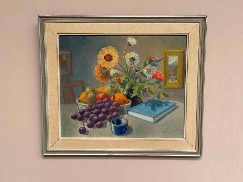 Huile sur toile suédoise – « Nature morte » par K. Eliasson