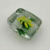 Sulfide, vintage paperweight, flower pattern