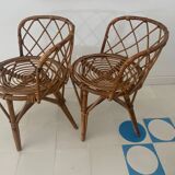 Two rattan chairs