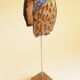Glazed Terracotta Sculpture Signed - Abstract Art - Blue Amber