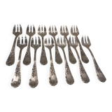 12 silver-plated oyster forks by silversmith Francois Frionnet, Floria