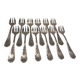12 silver-plated oyster forks by silversmith Francois Frionnet, Floria