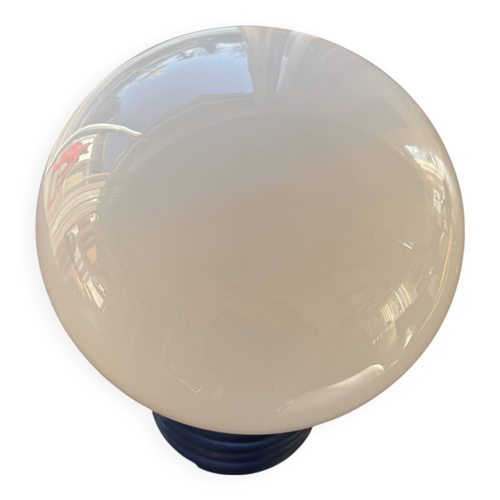 Blue lacquered metal spring lamp