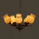 Brass and glass chandelier, Lisa Johansson-Pape for Stockmann, Finland, 1940s.